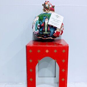 New VTG Christopher Radko Santas Around the World Glass Ball Ornament USA German